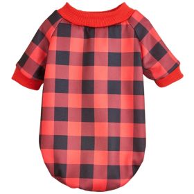 Warm Fleece Dog Clothing Classic Plaid Patchwork Dog and Cat Hoodies (Type: RedcheckM)