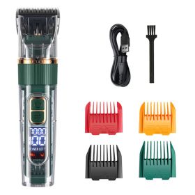 Dog Hair Clippers Set Low Noise Rechargeable Cordless For Dogs; Dog Grooming Clippers (Items: Standard Version, Color: Green)