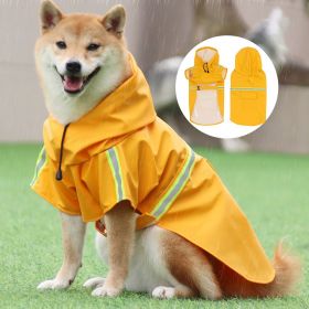 large and small dog raincoat cloak type reflective strip pet raincoat windproof rainproof dog hooded raincoat (colour: Orange, size: 5XL(33-50 kg))