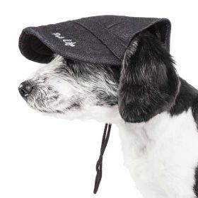 Pet Life 'Cap-Tivating' Uv Protectant Adjustable Fashion Dog Hat Cap (Color: Black Faded, size: medium)