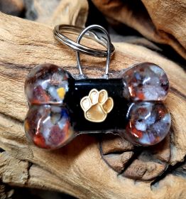 Calming Dog Charms EMF 5G Protection Dog Bone over 25 pounds Chakra Crystals (Material: Orgone, Style: Paw Print)