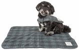 Touchdog 2-In-1 Windowpane Plaided Dog Jacket With Matching Reversible Dog Mat